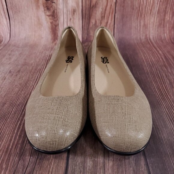 SAS Scenic Womens Size 7.5 M Tan Fog Comfort Slip On Ballet Flats Shoes USA Made - Picture 5 of 14
